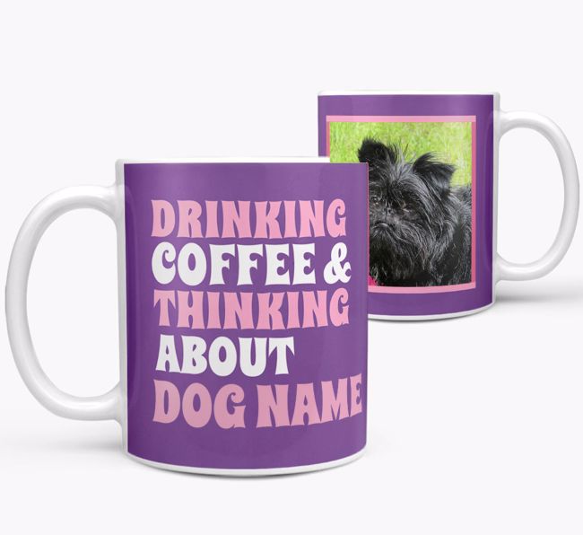 'Drinking Coffee...' - Personalised {breedFullName} Photo Upload Mug